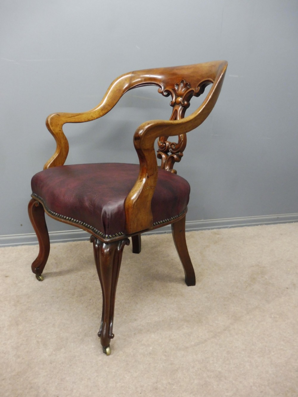 19th century mahogany desk or library chair View IV