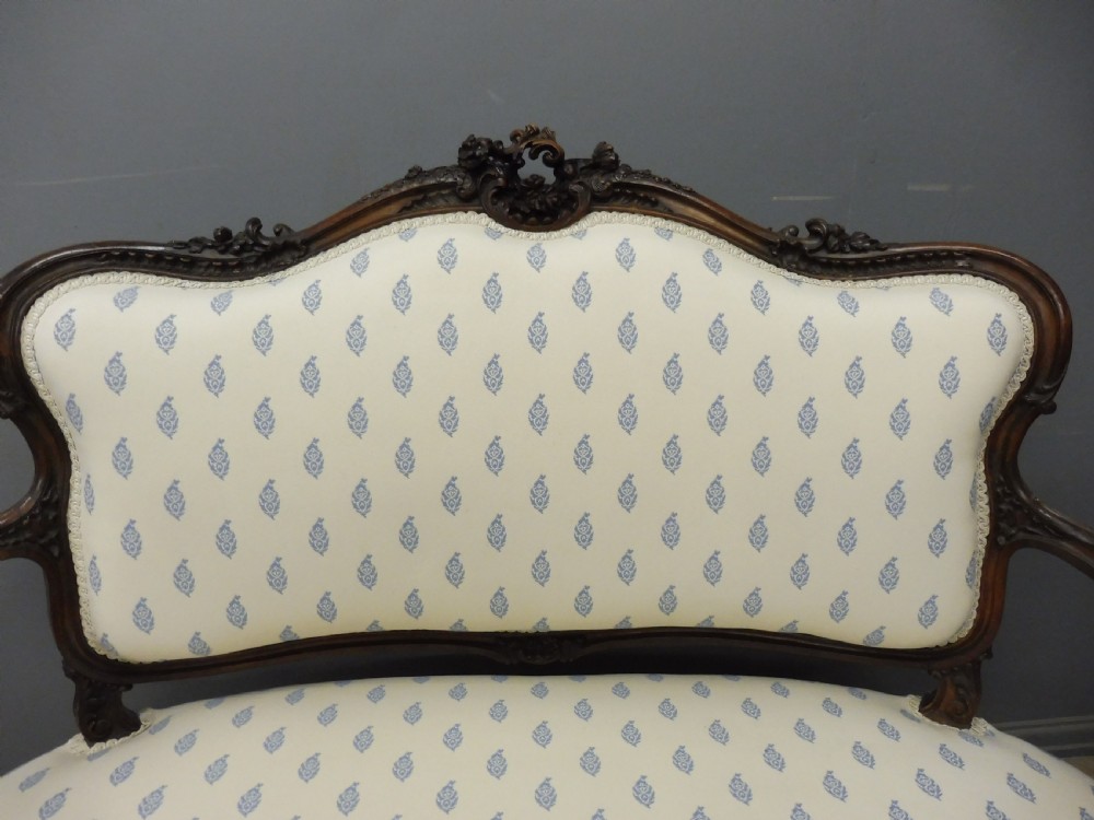 19TH CENTURY SMALL FRENCH WALNUT SOFA View III