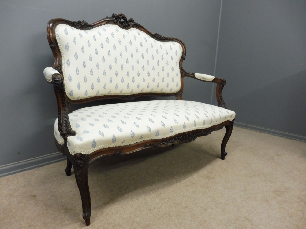 19TH CENTURY SMALL FRENCH WALNUT SOFA View V