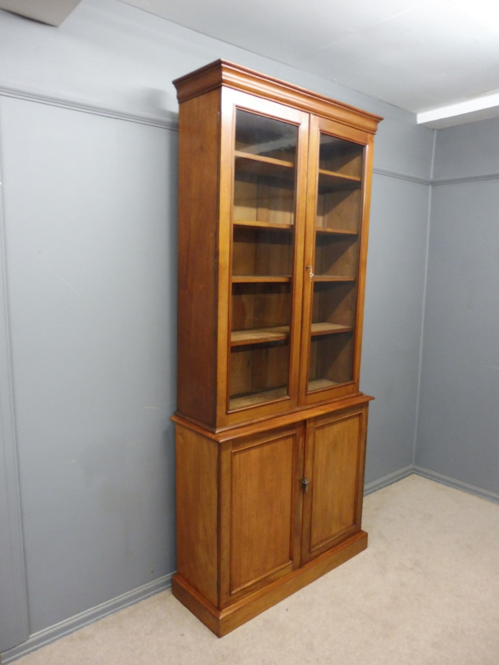 TALL SLIM 19TH CENTURY MAHOGANY BOOKCASE View V