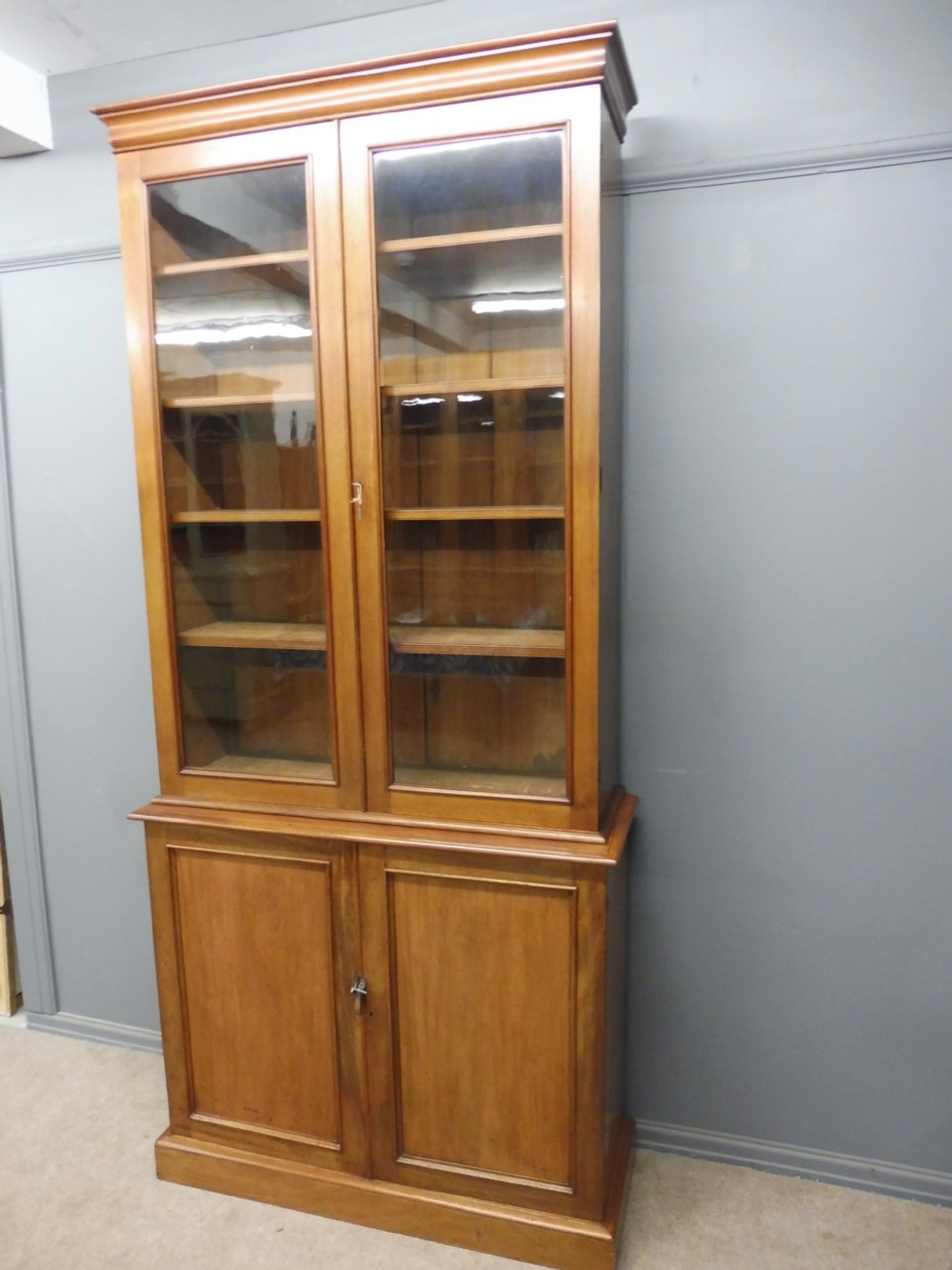 TALL SLIM 19TH CENTURY MAHOGANY BOOKCASE View VI