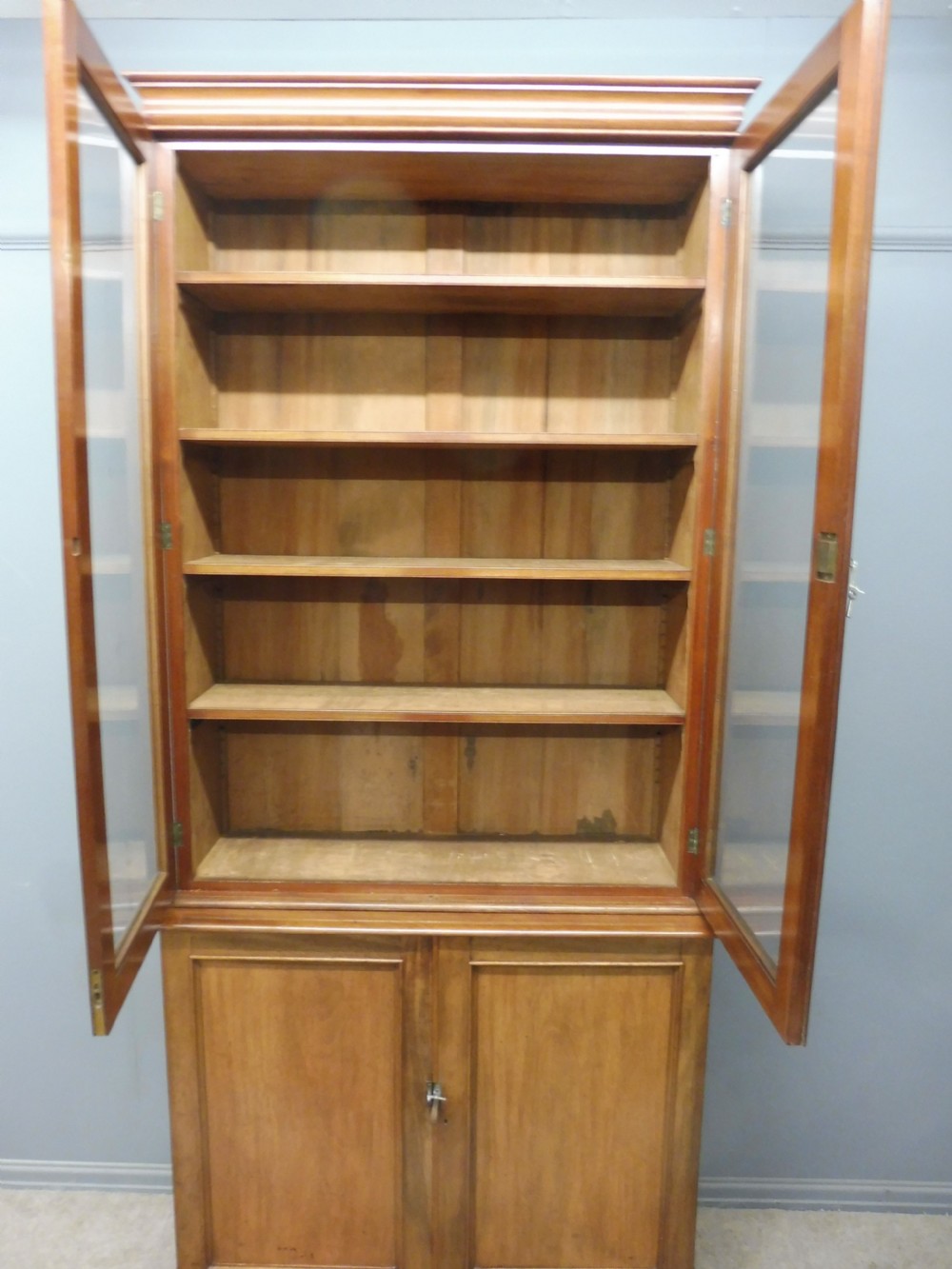 TALL SLIM 19TH CENTURY MAHOGANY BOOKCASE View VII