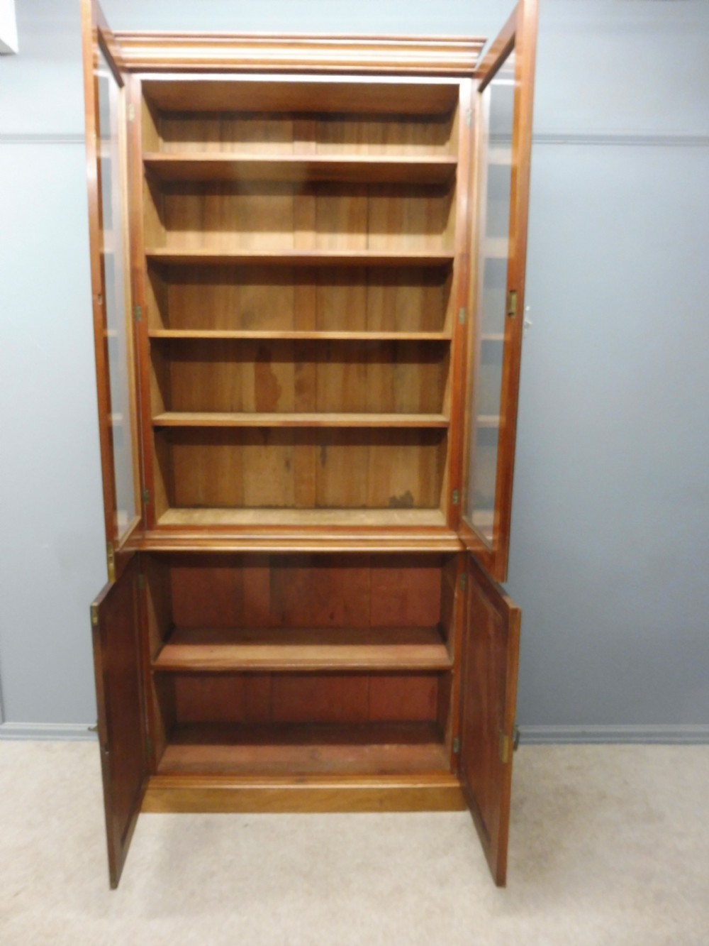 TALL SLIM 19TH CENTURY MAHOGANY BOOKCASE View VIII