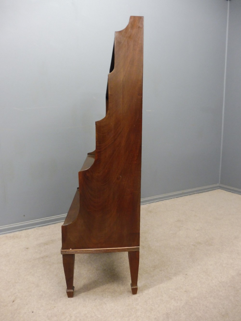 SMALL 19TH CENTURY MAHOGANY WATERFALL BOOKCASE View IV