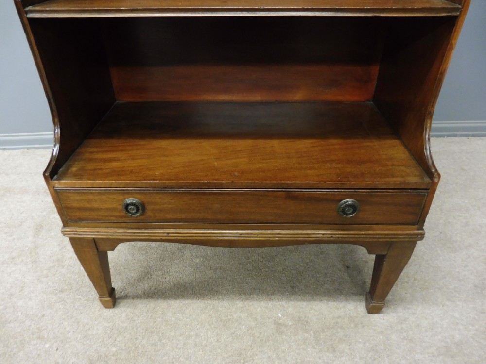 SMALL 19TH CENTURY MAHOGANY WATERFALL BOOKCASE View VII