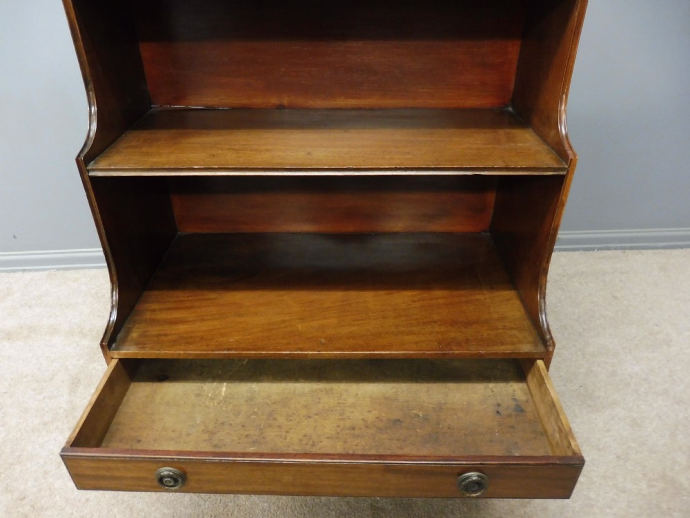SMALL 19TH CENTURY MAHOGANY WATERFALL BOOKCASE View IX