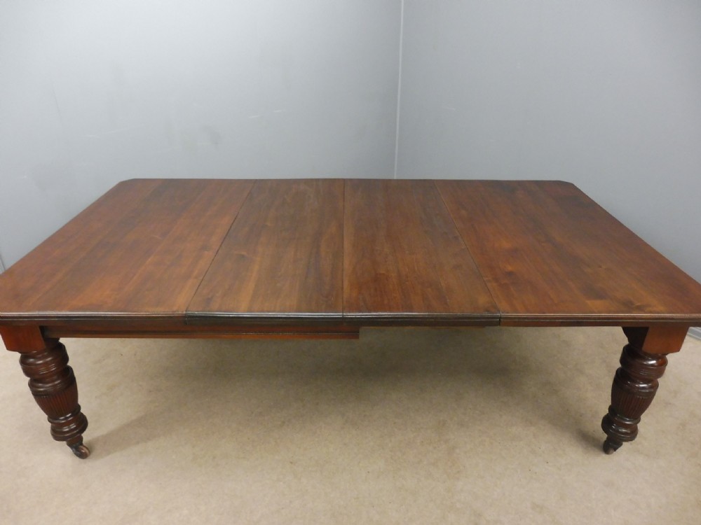 VICTORIAN 2 LEAF WALNUT EXTENDING DINING TABLE SEATS 10 View IX