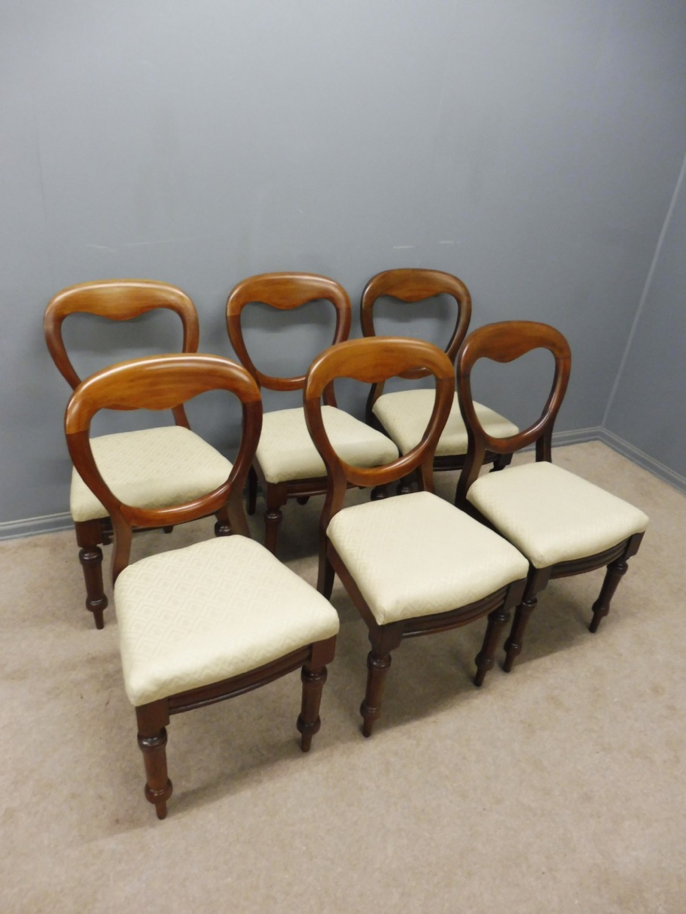 SET OF SIX VICTORIAN MAHOGANY BALLOON BACK DINING CHAIRS View III