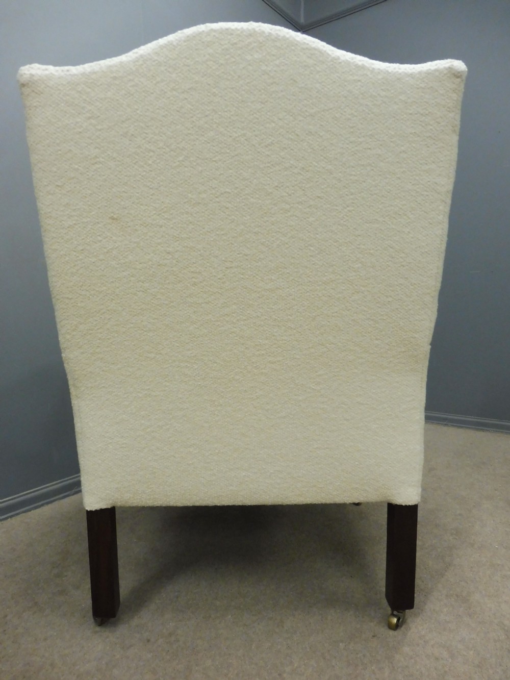 GENEROUSLY SIZED ANTIQUE WINGED ARMCHAIR CIRCA 1900 View VII