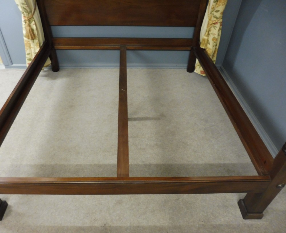 SUPER KING SIZE FOUR POSTER CANOPY BED MAHOGANY c1920 WITH DRAPES CURTAINS & BED COVER View VI