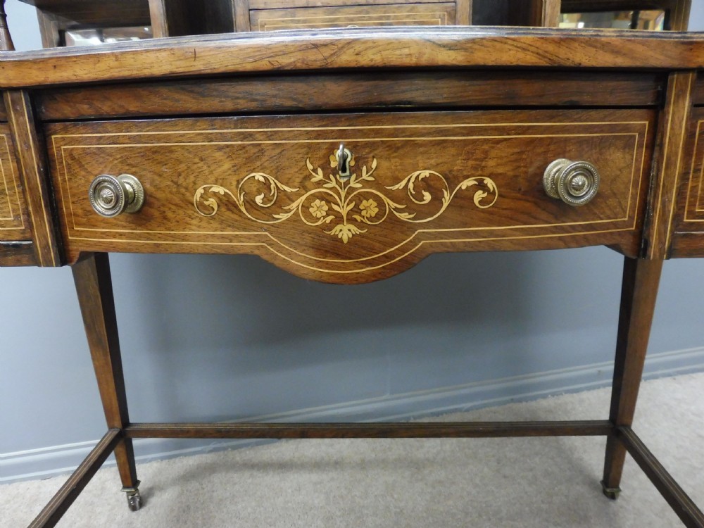 GOOD ORIGINAL VICTORIAN INLAID ROSEWOOD WRITING DESK View IV