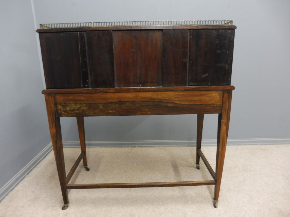 GOOD ORIGINAL VICTORIAN INLAID ROSEWOOD WRITING DESK View IX