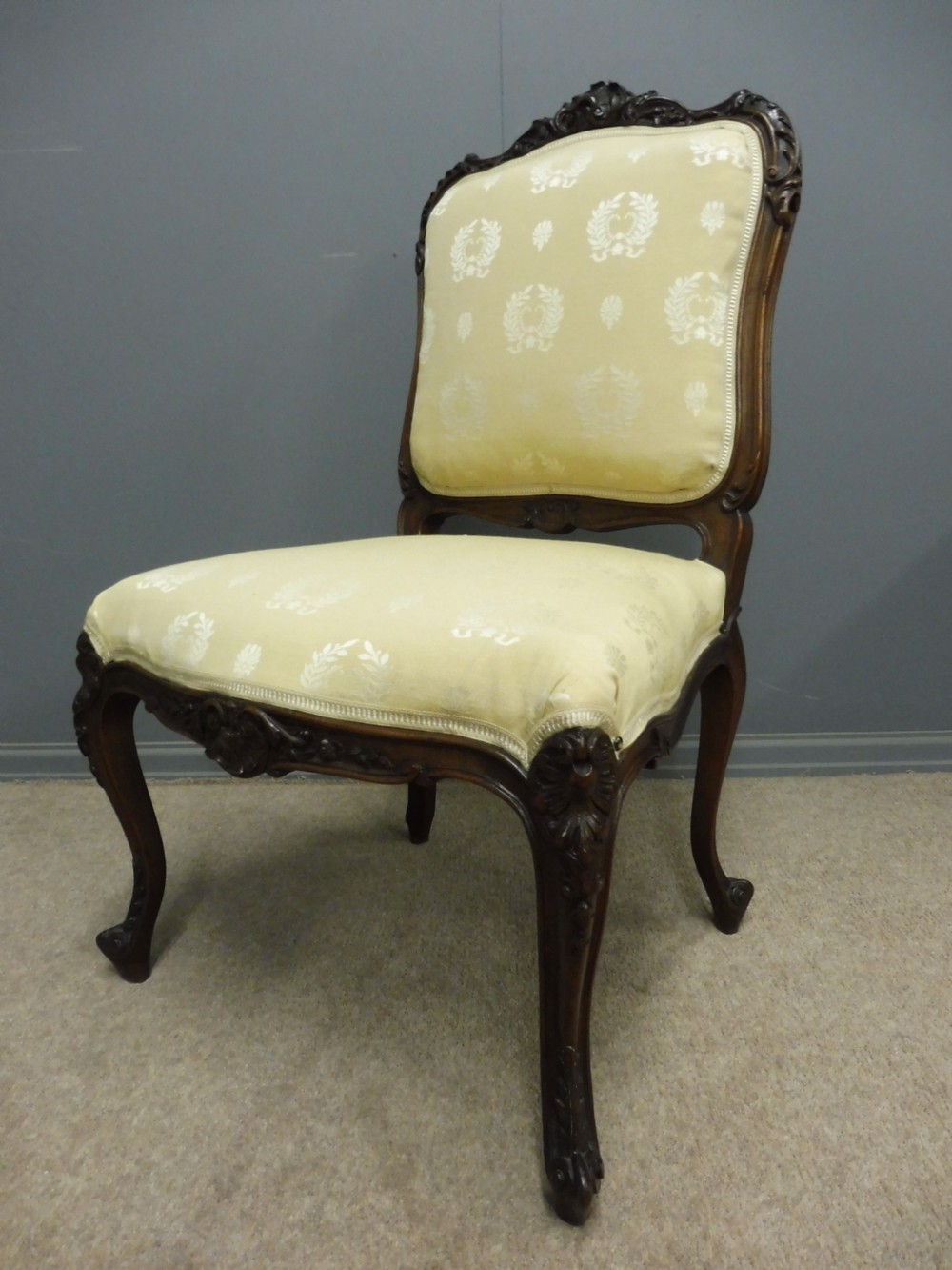 19TH CENTURY FRENCH WALNUT BEDROOM CHAIR