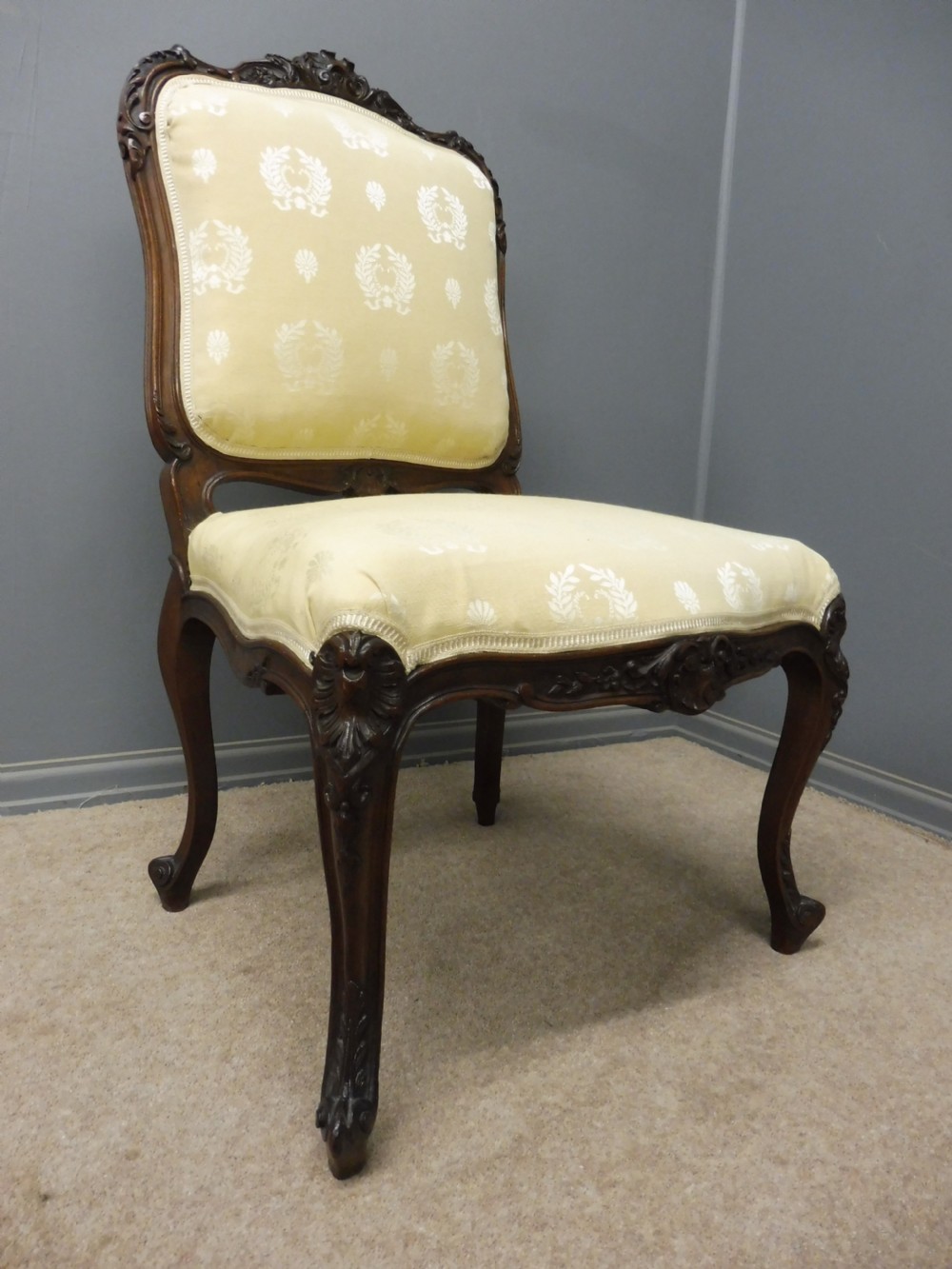 19TH CENTURY FRENCH WALNUT BEDROOM CHAIR View II