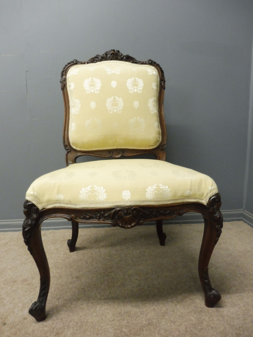 19TH CENTURY FRENCH WALNUT BEDROOM CHAIR View III