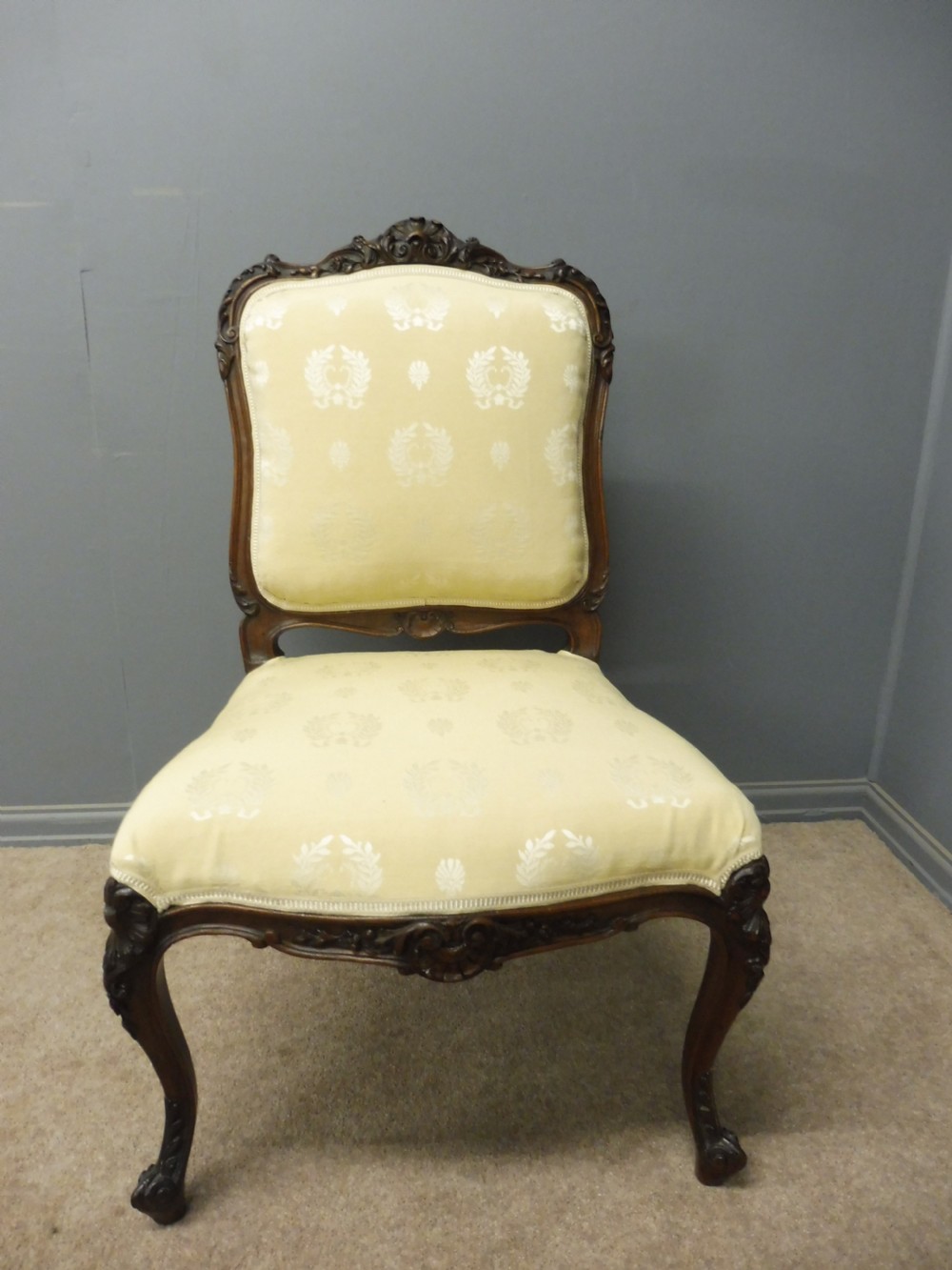 19TH CENTURY FRENCH WALNUT BEDROOM CHAIR View IV