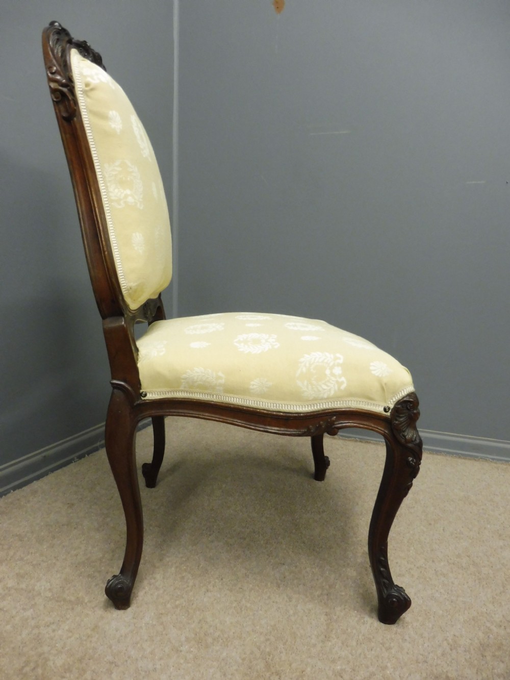 19TH CENTURY FRENCH WALNUT BEDROOM CHAIR View IX