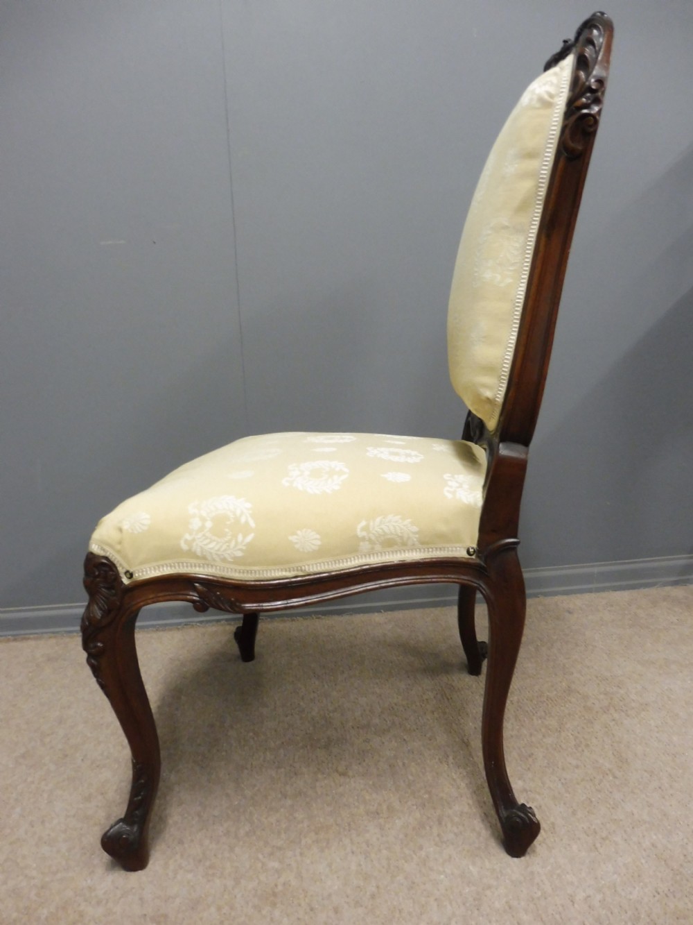 19TH CENTURY FRENCH WALNUT BEDROOM CHAIR View XI