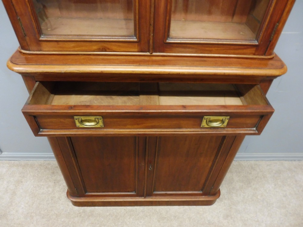 VICTORIAN ROUND CORNERED CABINET BOOKCASE  View X