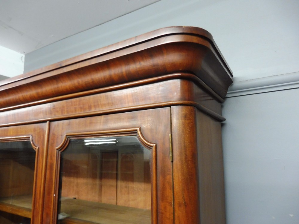 VICTORIAN ROUND CORNERED CABINET BOOKCASE  View XII