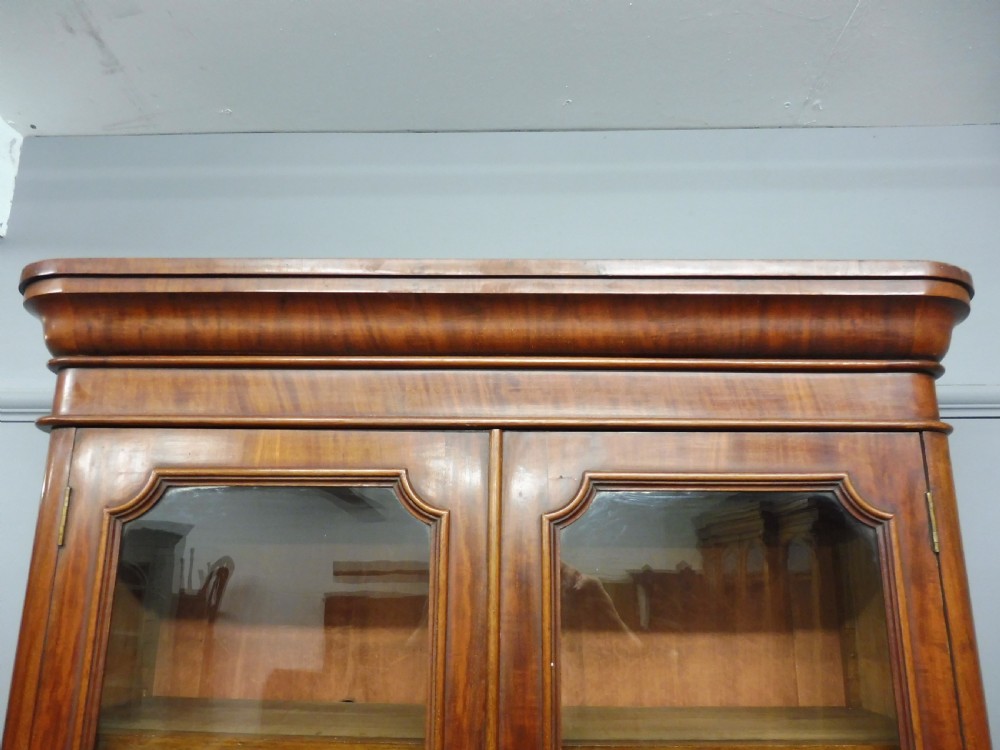 VICTORIAN ROUND CORNERED CABINET BOOKCASE  View XIII