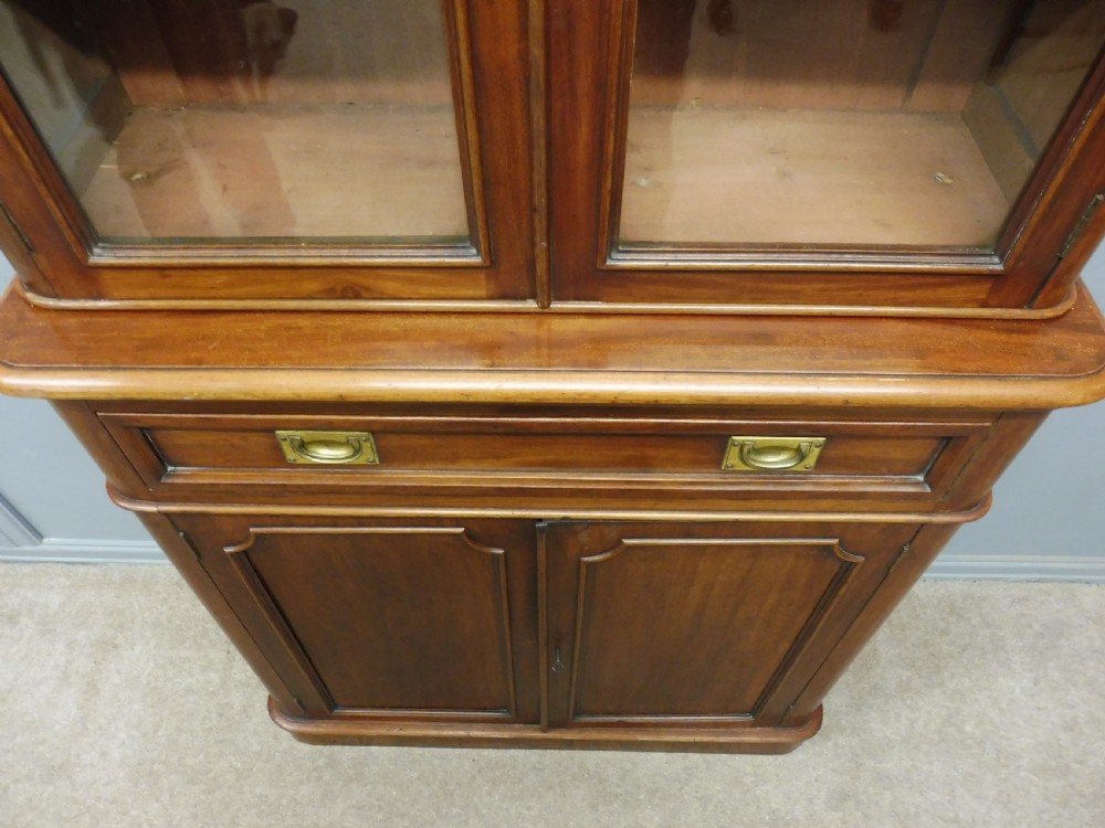 VICTORIAN ROUND CORNERED CABINET BOOKCASE  View XIV