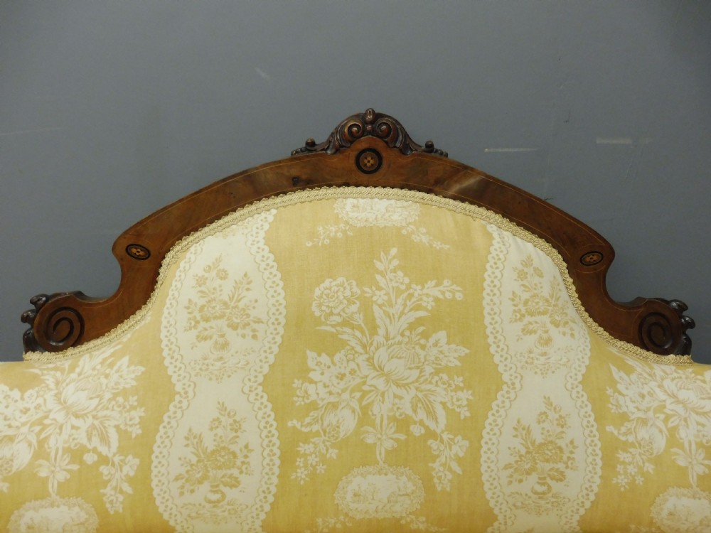 19th CENTURY WALNUT AND INLAID SHOW FRAME SOFA View IV