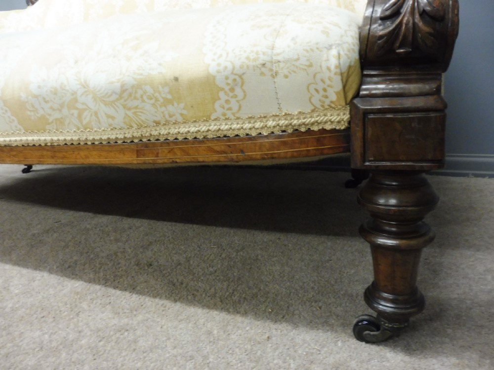 19th CENTURY WALNUT AND INLAID SHOW FRAME SOFA View VI