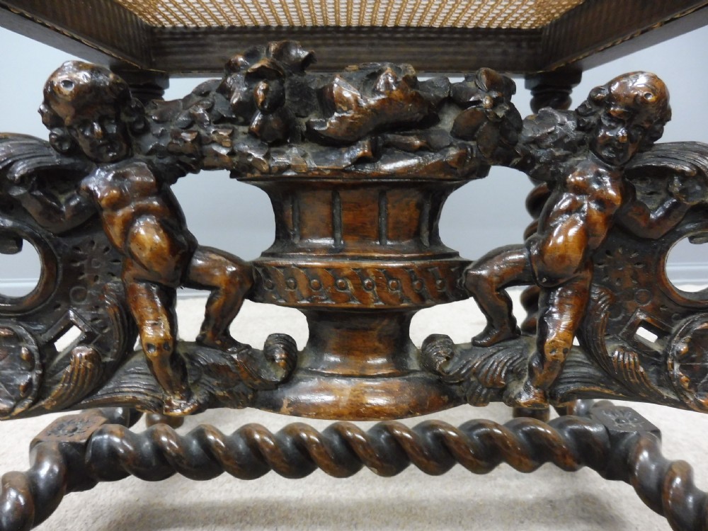 2 BEAUTIFULLY CARVED OAK 19TH CENTURY TOP QUALITY CAROLEAN ARMCHAIRS View XI