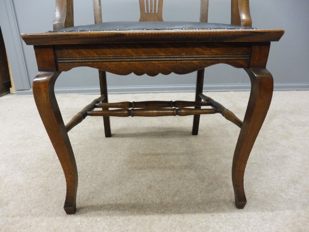 EDWARDIAN OAK DESK CHAIR WITH SILVER PLAQUE View XII