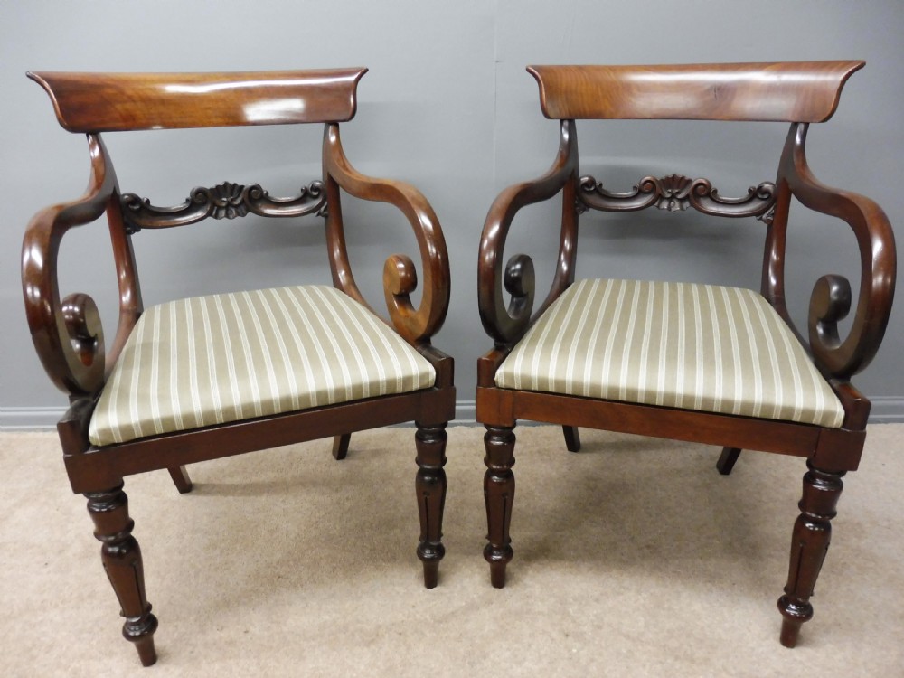 A VERY GOOD PAIR OF REGENCY MAHOGANY ELBOW CHAIRS View VI