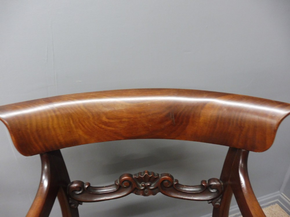 A VERY GOOD PAIR OF REGENCY MAHOGANY ELBOW CHAIRS View VIII