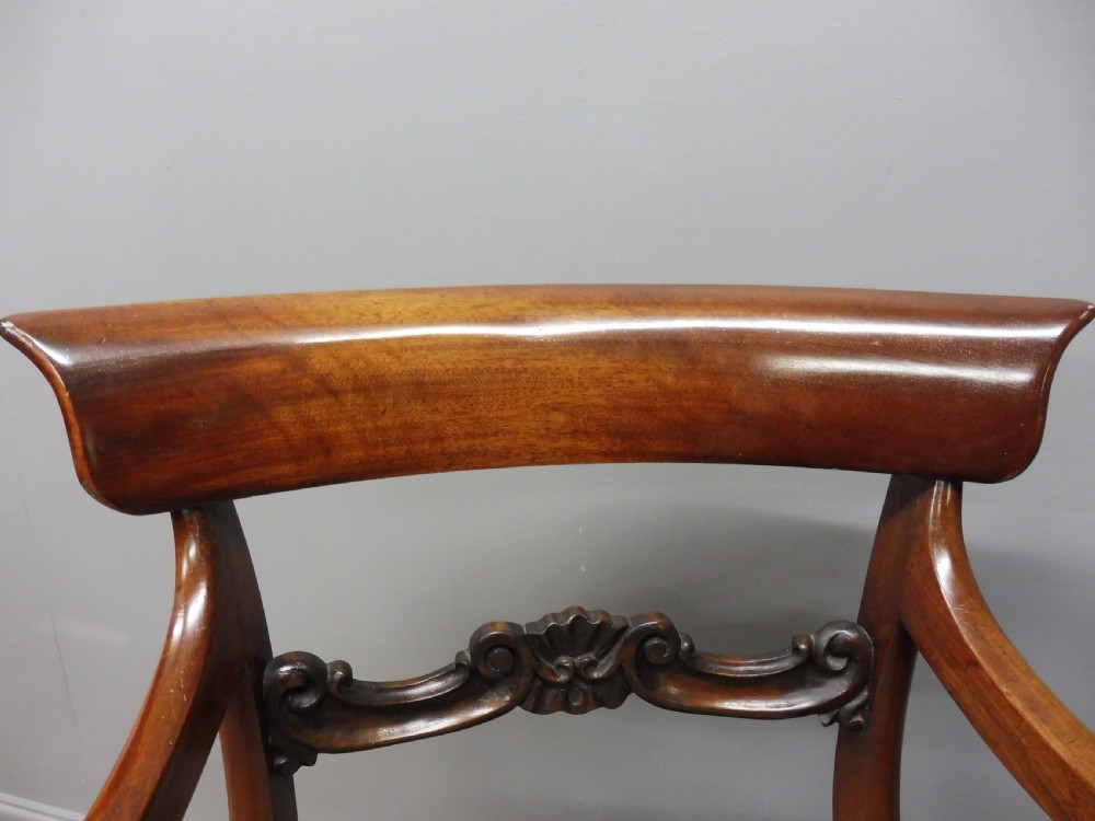 A VERY GOOD PAIR OF REGENCY MAHOGANY ELBOW CHAIRS View IX