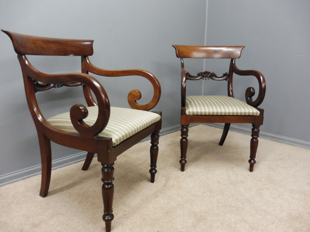 A VERY GOOD PAIR OF REGENCY MAHOGANY ELBOW CHAIRS View XIII