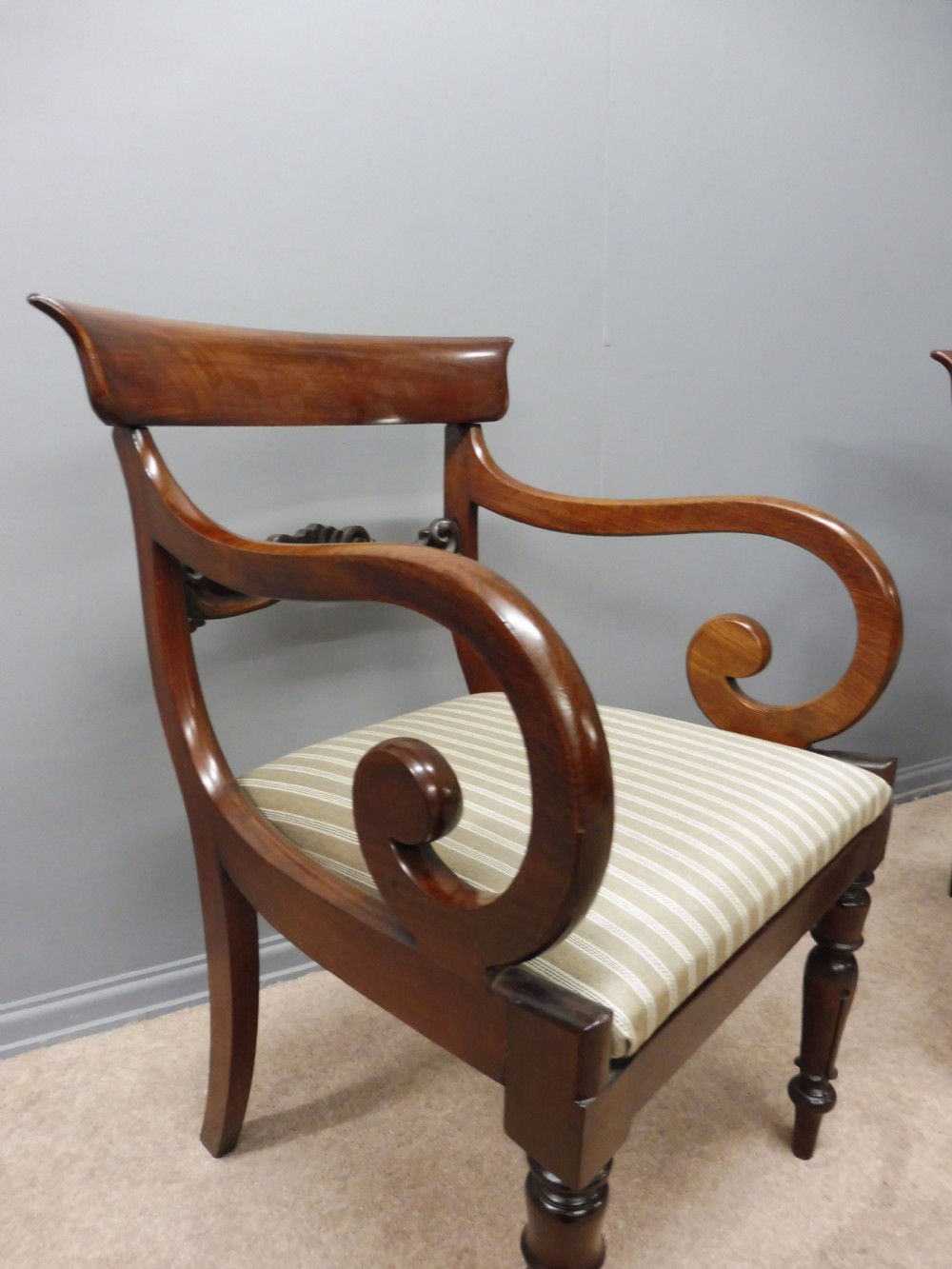 A VERY GOOD PAIR OF REGENCY MAHOGANY ELBOW CHAIRS View XV
