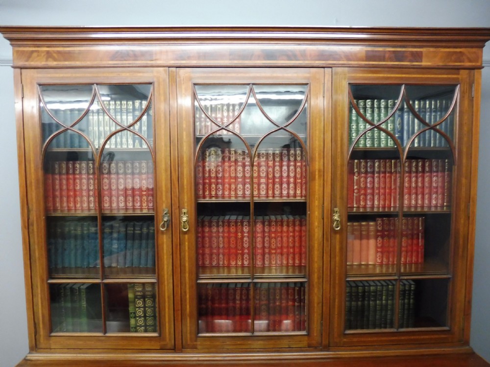 EDWARDIAN MAHOGANY INLAID LIBRARY BOOKCASE View IV