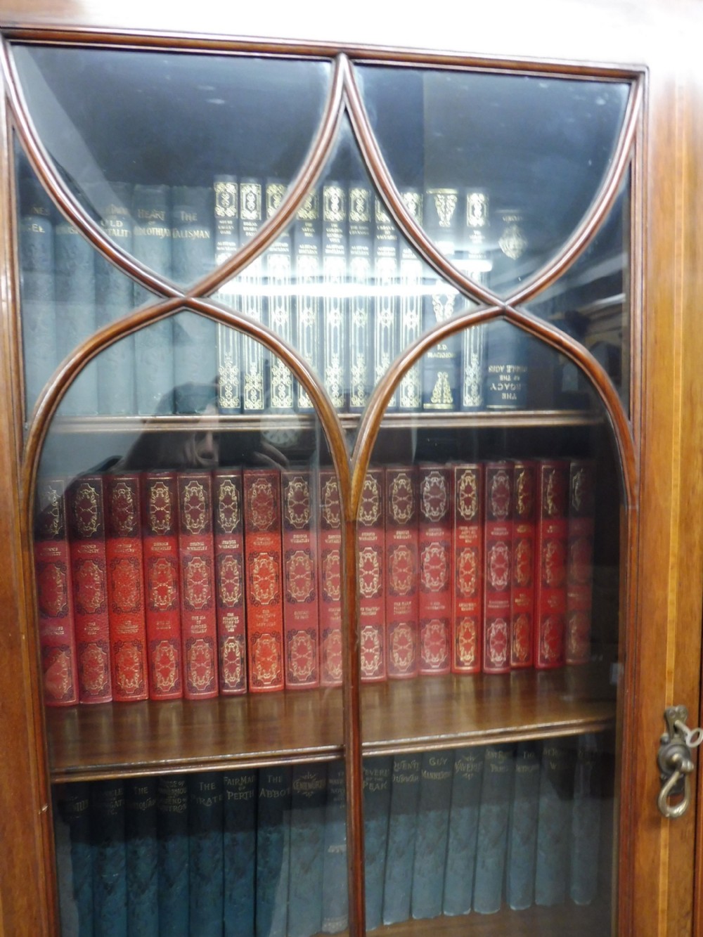 EDWARDIAN MAHOGANY INLAID LIBRARY BOOKCASE View VIII