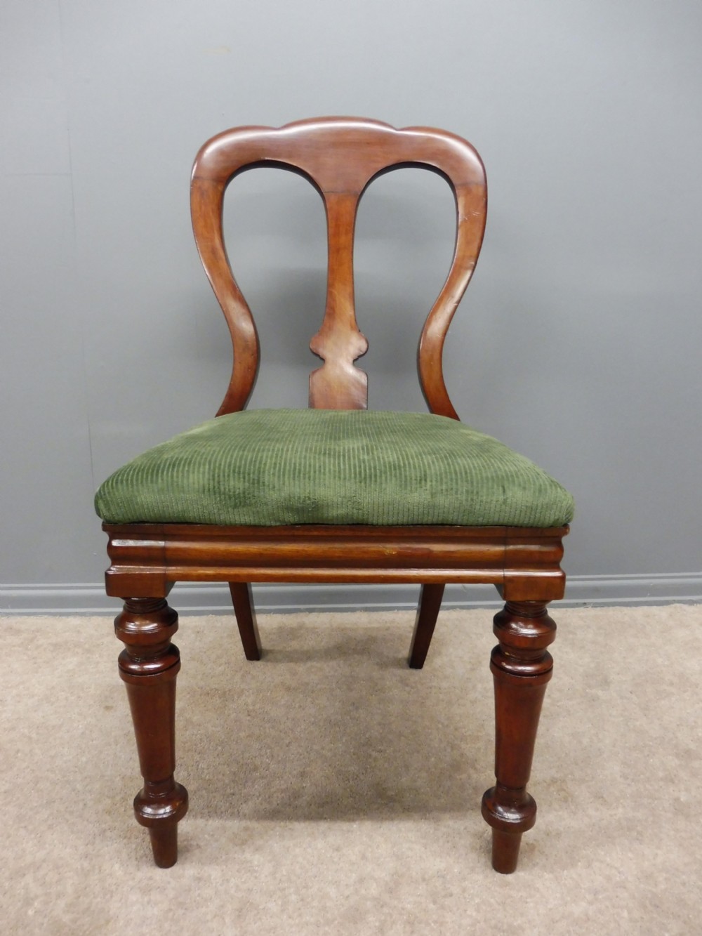 SET OF TEN RESTORED VICTORIAN MAHOGANY DINING CHAIRS View X