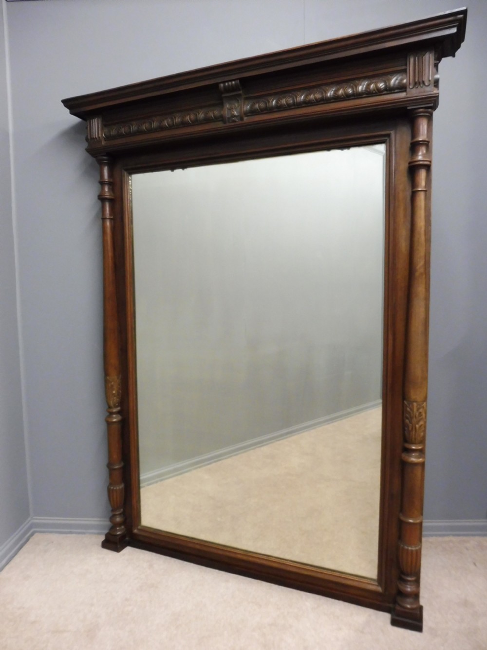 LARGE 19TH CENTURY FRENCH MAHOGANY MIRROR