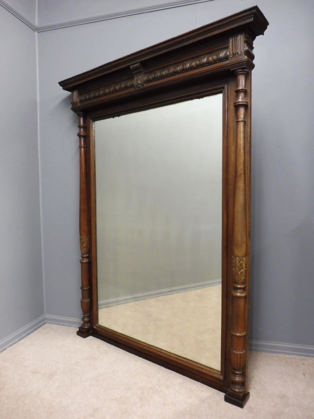 LARGE 19TH CENTURY FRENCH MAHOGANY MIRROR View II
