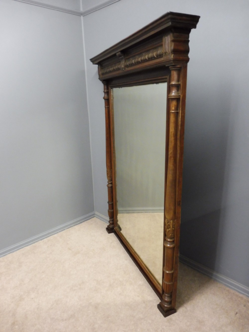 LARGE 19TH CENTURY FRENCH MAHOGANY MIRROR View V