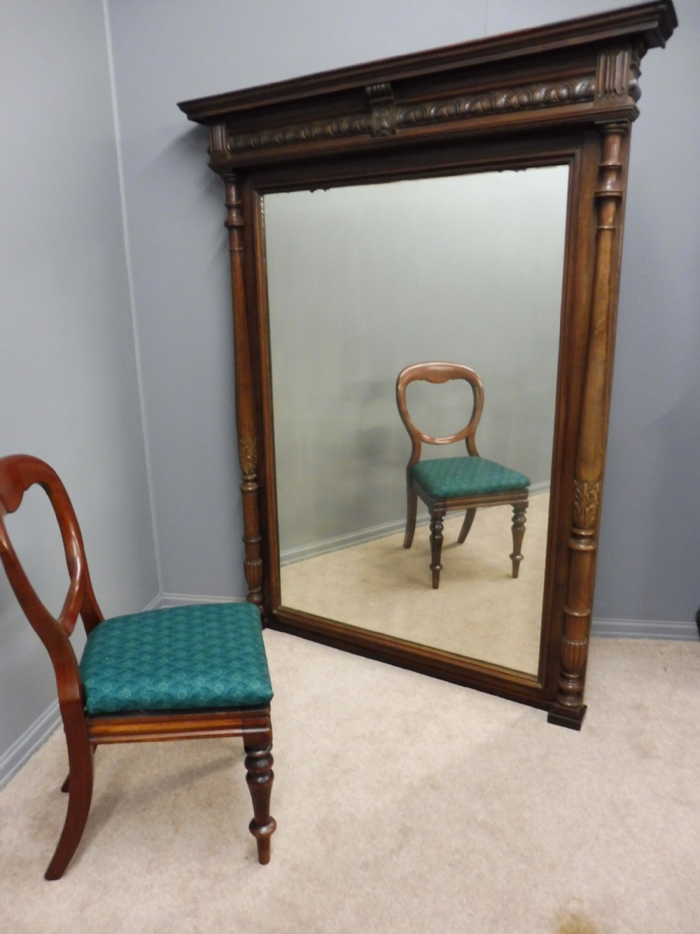 LARGE 19TH CENTURY FRENCH MAHOGANY MIRROR View VII