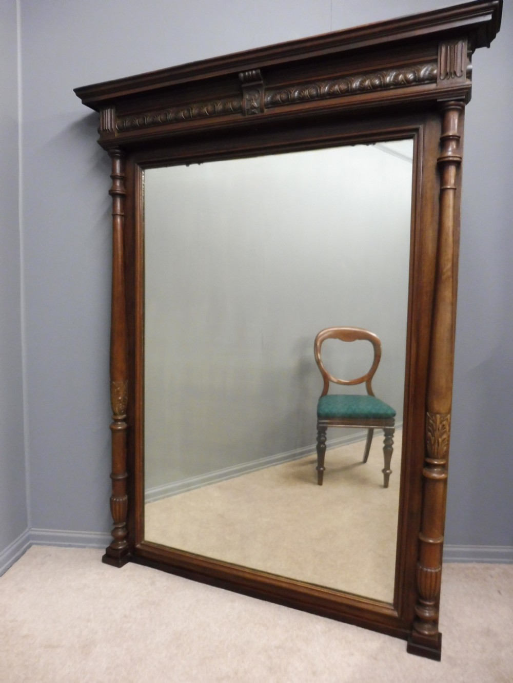 LARGE 19TH CENTURY FRENCH MAHOGANY MIRROR View VIII