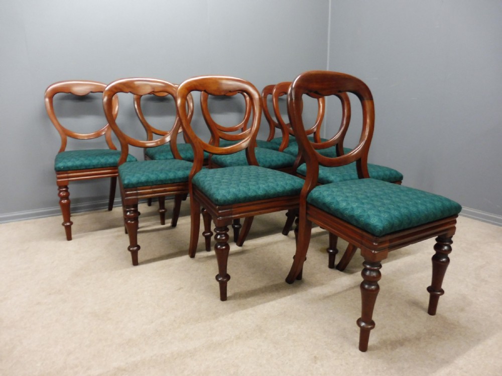 SET OF TEN RESTORED VICTORIAN MAHOGANY BALLOON BACK DINING CHAIRS View II