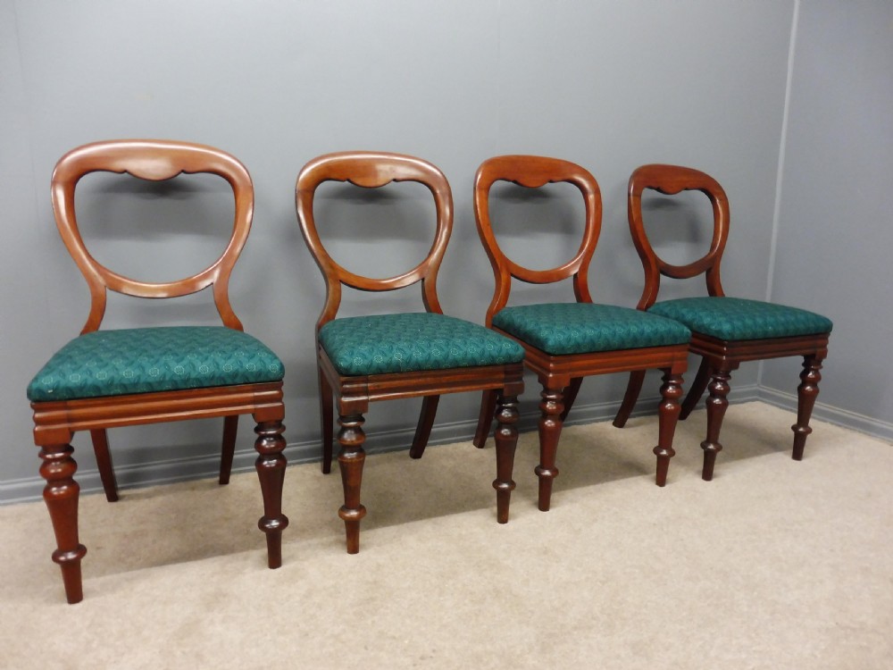 SET OF TEN RESTORED VICTORIAN MAHOGANY BALLOON BACK DINING CHAIRS View V