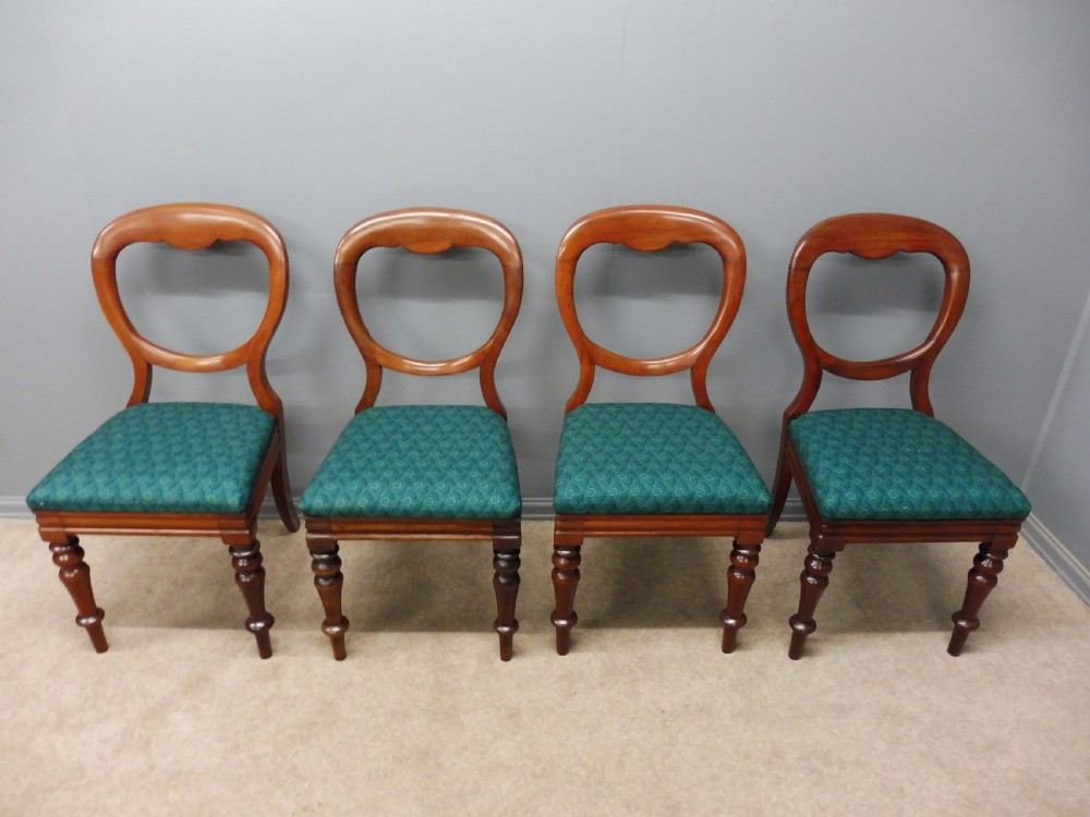 SET OF TEN RESTORED VICTORIAN MAHOGANY BALLOON BACK DINING CHAIRS View VI