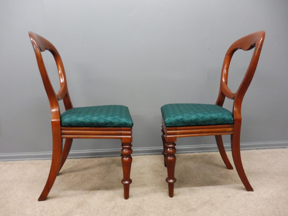 SET OF TEN RESTORED VICTORIAN MAHOGANY BALLOON BACK DINING CHAIRS View VIII