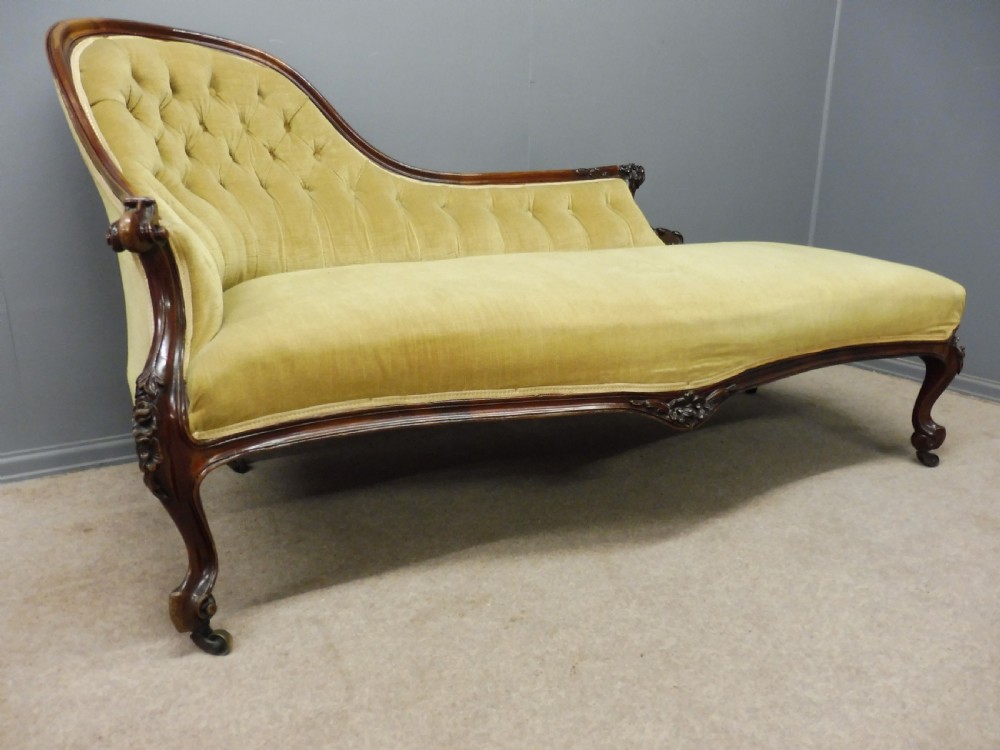 VICTORIAN ROSEWOOD CHAISE LONGUE  View II