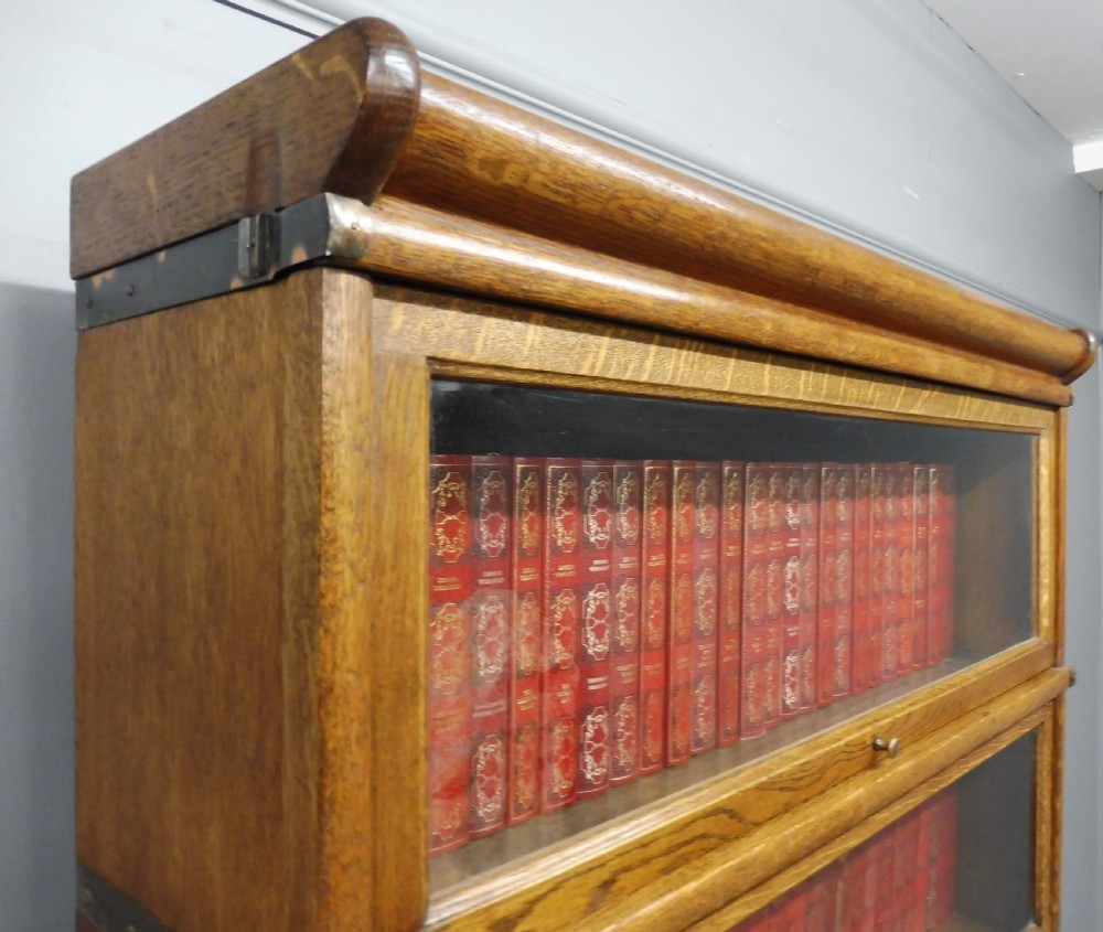 TALL GOLDEN OAK GLOBE WERNICKE BOOKCASE View IV