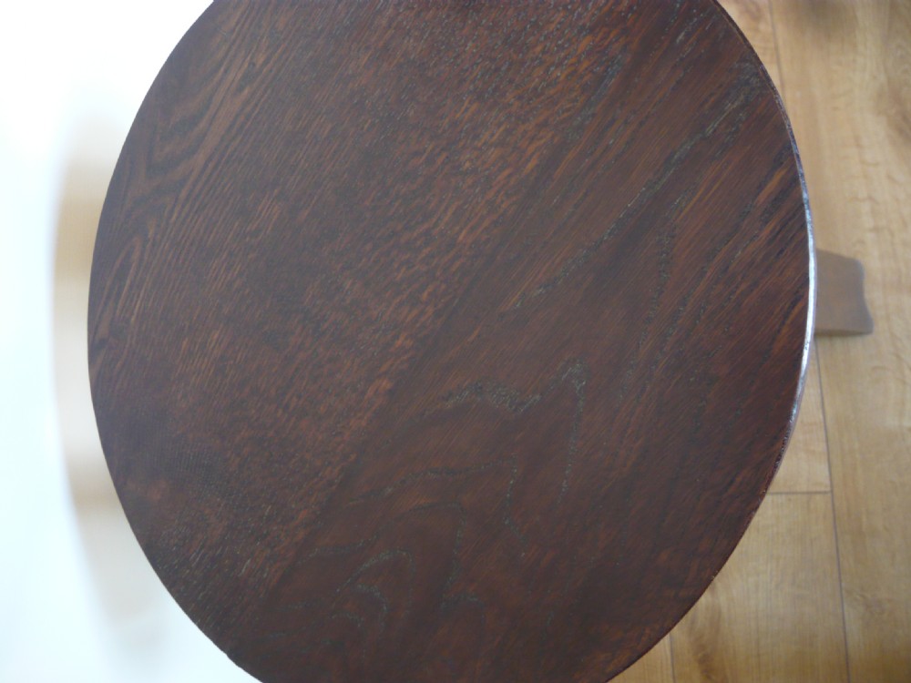 ARTS AND CRAFTS OAK LAMP TABLE C1900 View III